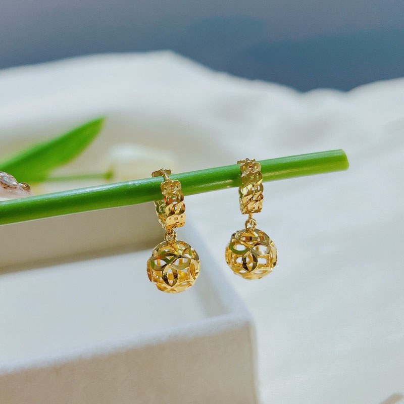 Bông tai hạt bi cao cấp hạt bi châu