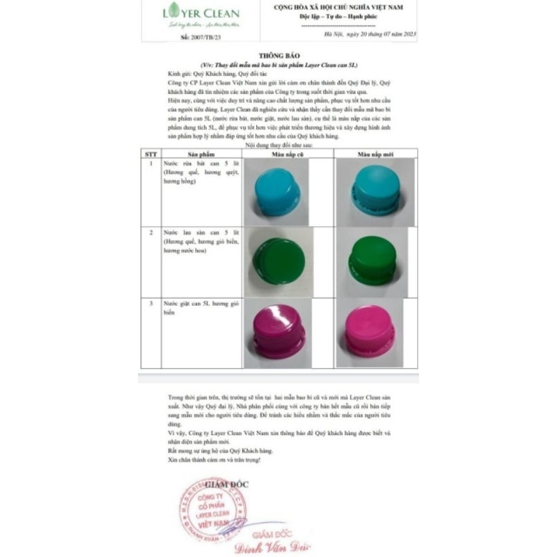 Nước lau sàn hữu cơ Layer Clean hương nước hoa 5l