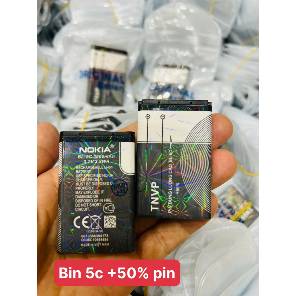 Pin nokia dung lượng cao 5C.4C.4U.4UL.4L 3800mAh dành cho dòng máy NOKIA. BH 1 đổi 1