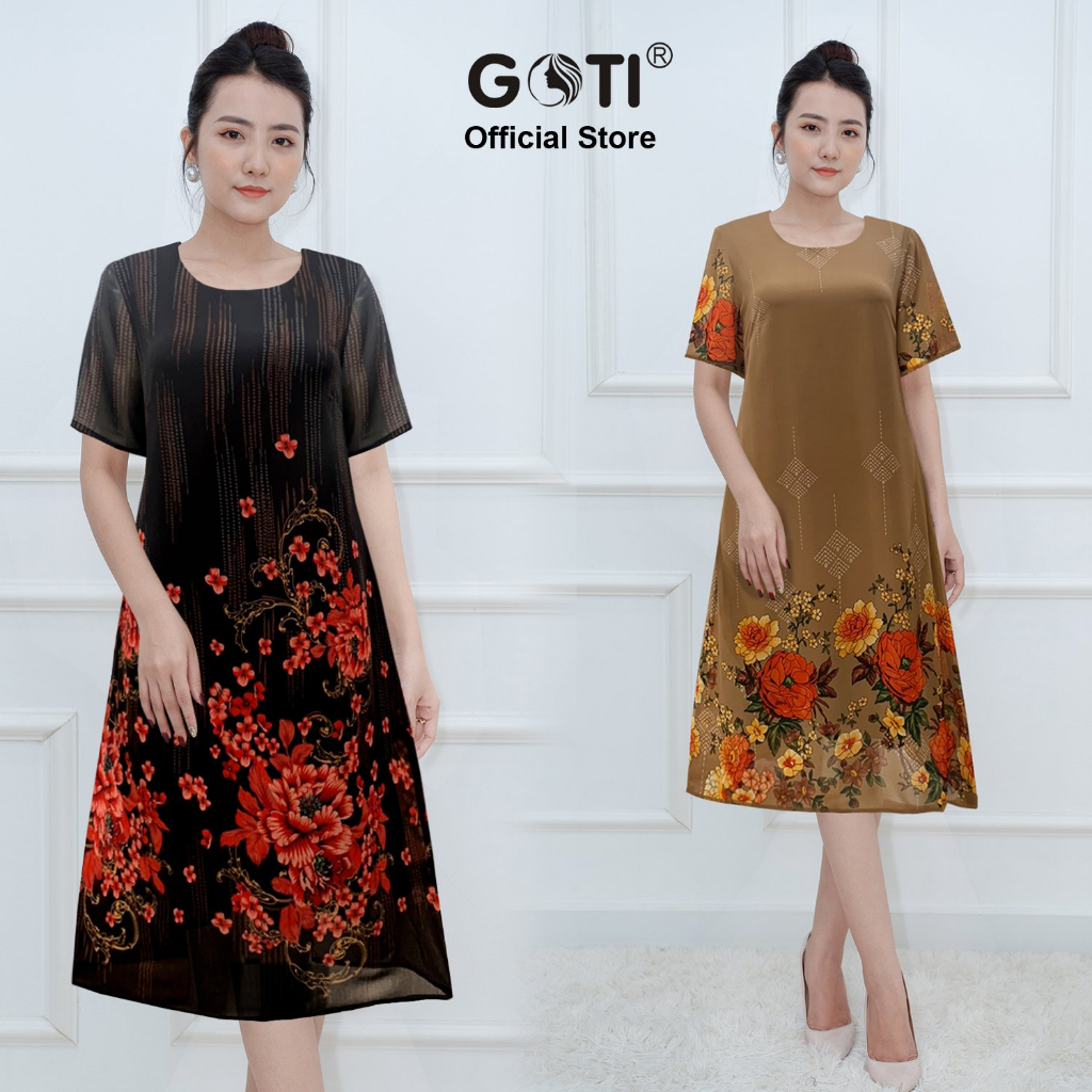 GOTI - XẢ KHO LẺ SIZE - Sale Xả Lẻ Size Đầm Suông Trung Niên U50-U60 Size Lớn Dạng Đầm Dáng Suông Dành Tặng Mẹ