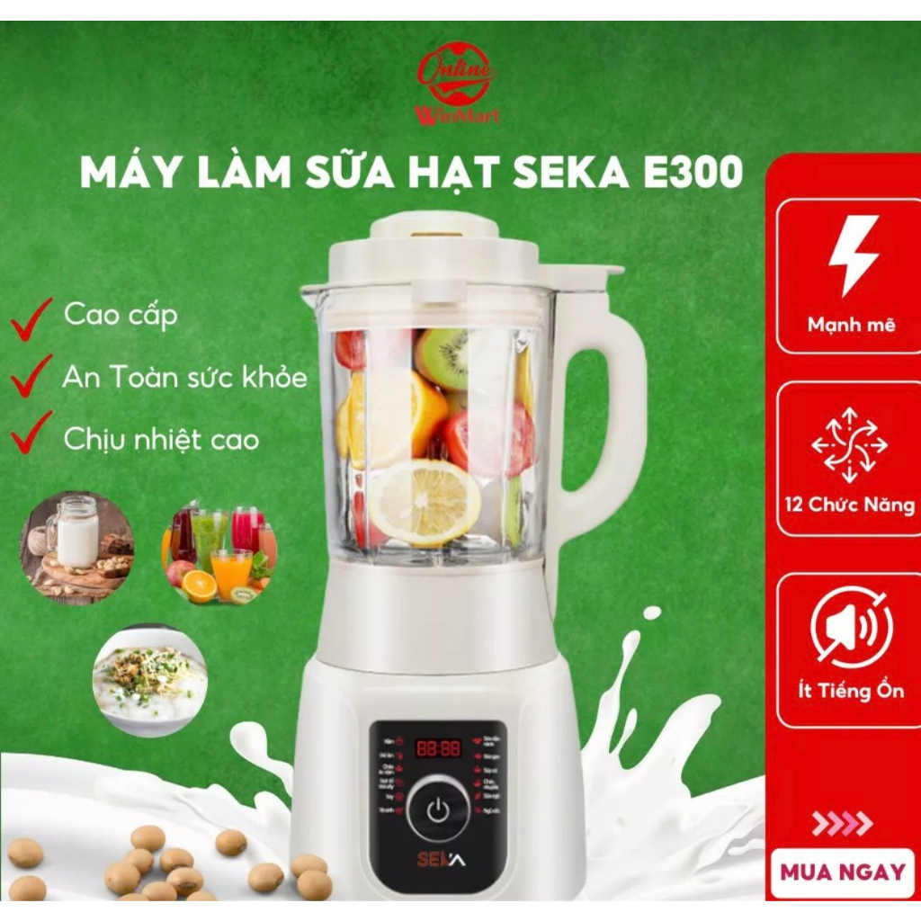 (Linh kiện) máy làm sữa hạt Seka E300 (cối thủy tinh, nắp)