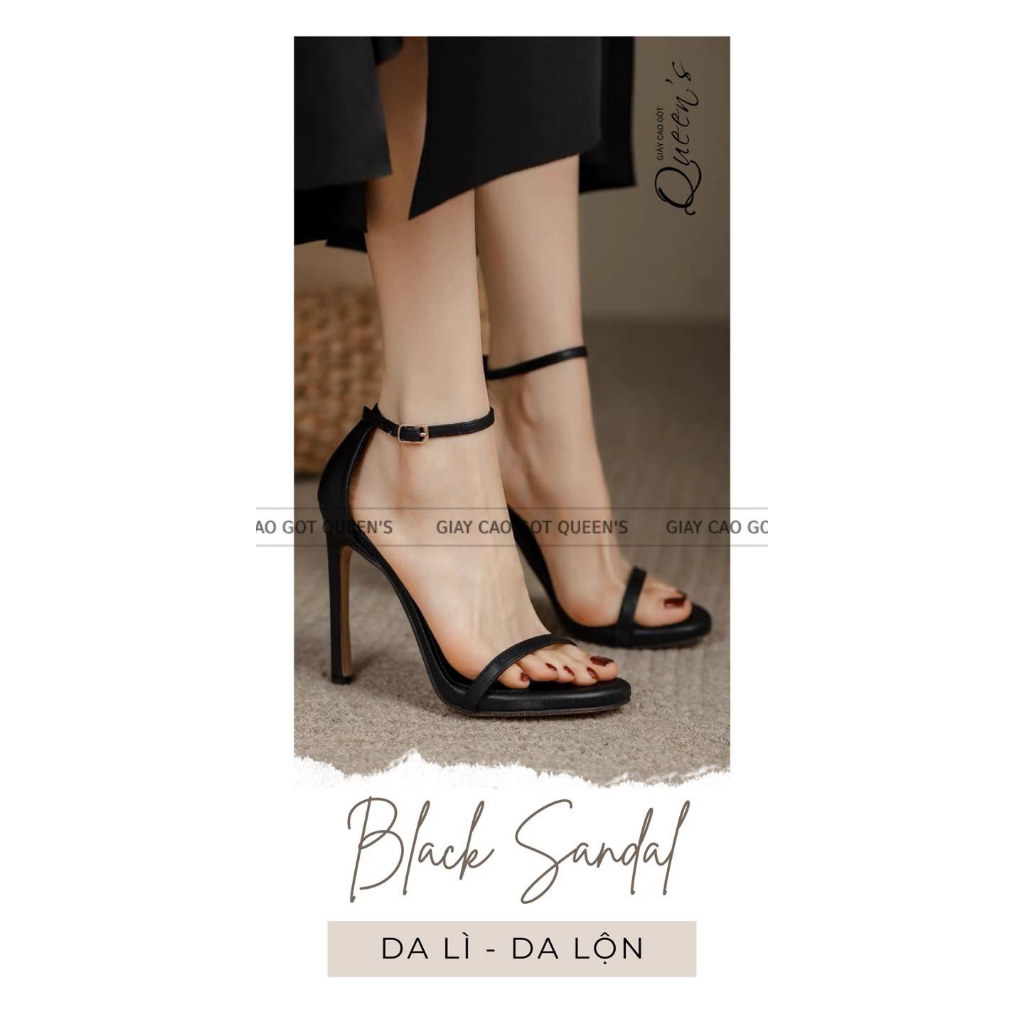 GIÀY SANDAL ĐEN LÌ CAO CẤP, CAO 8-10-11CM