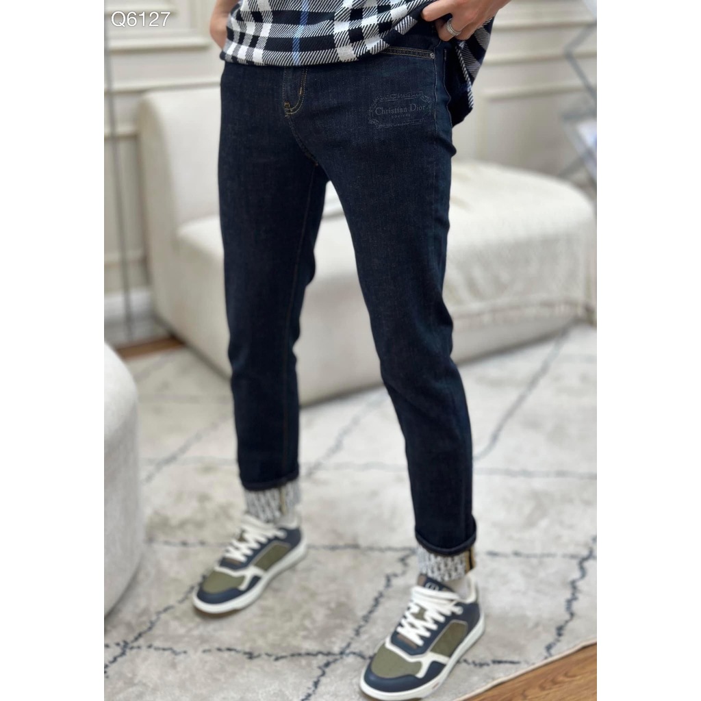 Quần Jean Dior trơn logo đùi check gấu họa tiết monogram LA 1-1 on web