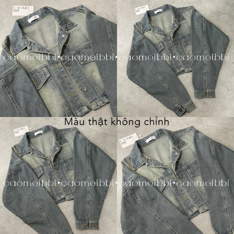 Áo Khoác Jean Xanh Ngắn Tay Dài