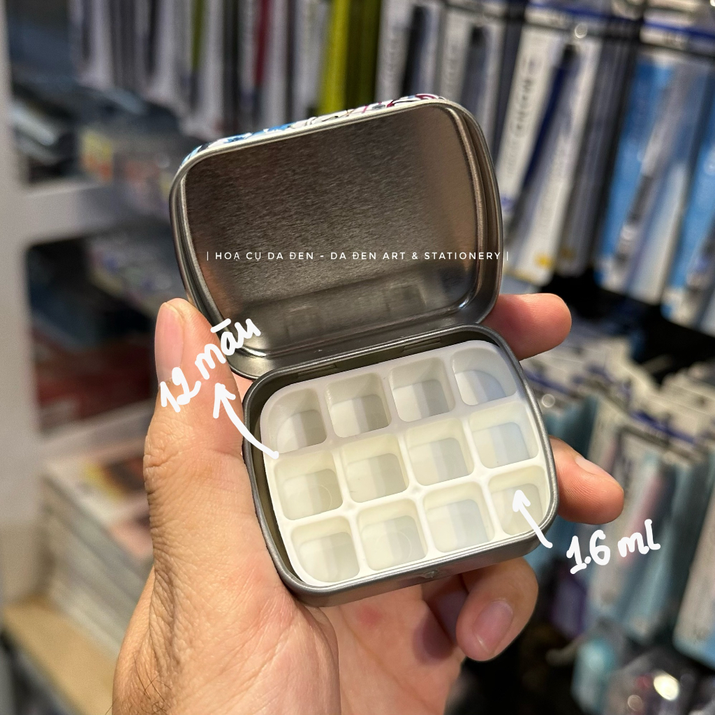 Hộp Thiếc Mini Kèm Pan Chiết Màu 12|24 Ô