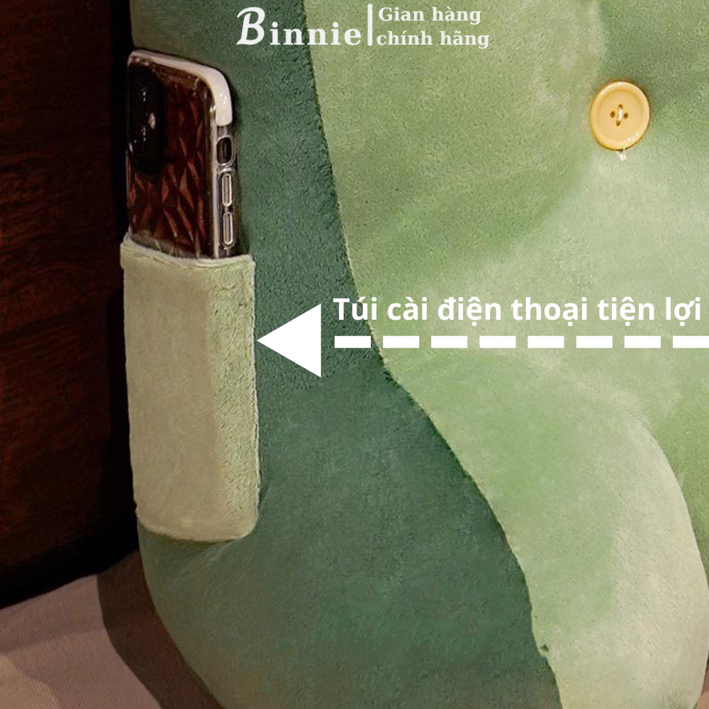 Gối tựa lưng ghế, tựa đầu giường hình thú BINNIECUTE dễ thương - Kích thước 50x45x20cm