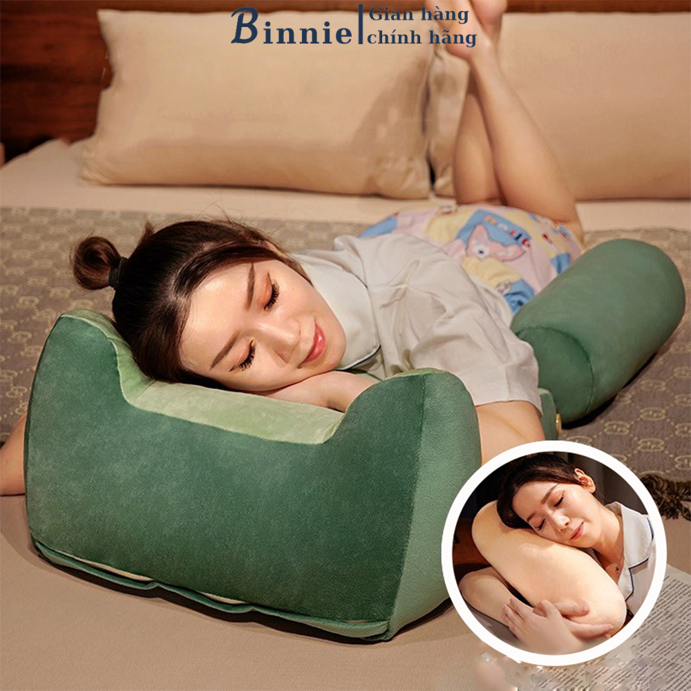 Gối tựa lưng ghế, tựa đầu giường hình thú BINNIECUTE dễ thương - Kích thước 50x45x20cm