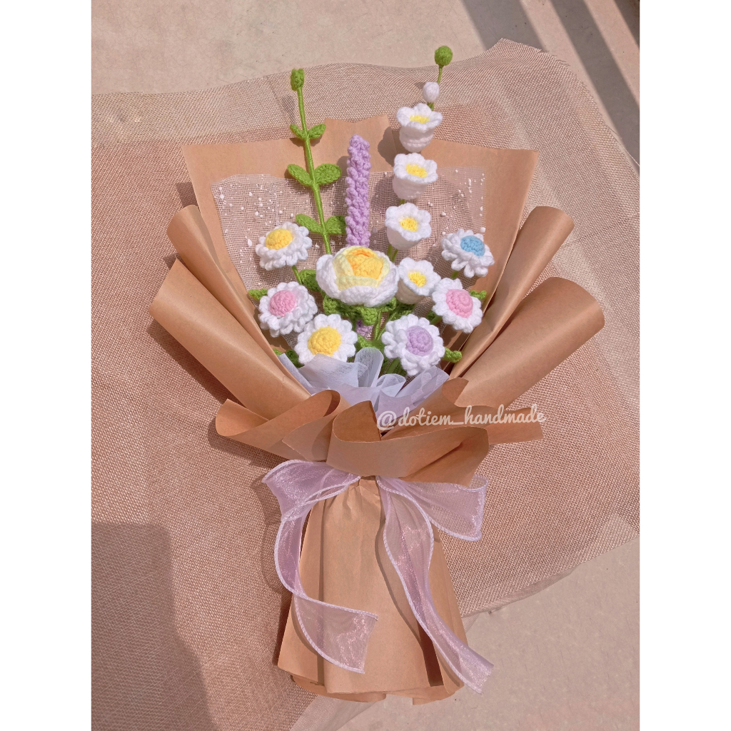 Bó Hoa Bằng Len (theo mẫu của tiệm) - Đỗ Tiệm Handmade
