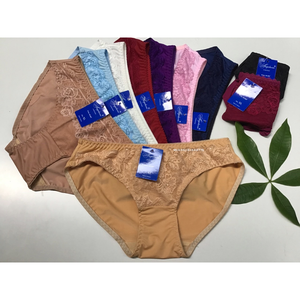 10 quần lót nữ thun lạnh phối ren cao cấp nhiều size từ 35kg đến 65kg nội y MarketOnline68 ANG120