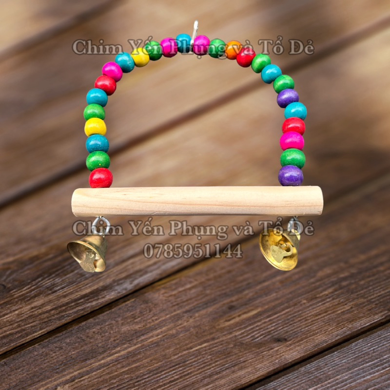 Xích đu có chuông nhiều màu sắc giải trí cho vẹt