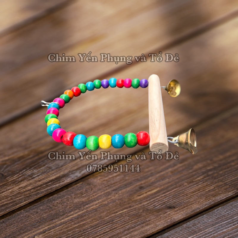 Xích đu có chuông nhiều màu sắc giải trí cho vẹt