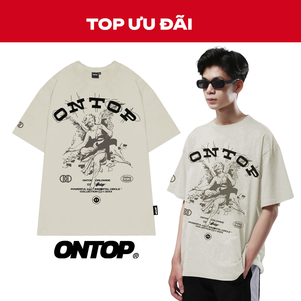 Áo thun local brand ONTOP tay lỡ form rộng nữ - Angel Tee O19-T3