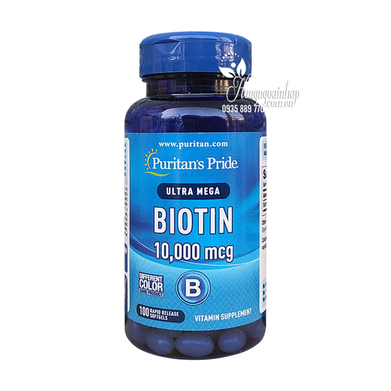 Viên Uống Biotin 10000mcg Puritan's Pride Mọc Tóc Giảm Rụng Tóc 100 VIÊN