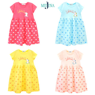 Đầm Bé Gái Tay Ngắn Tùng Xòe In Trái Tim 14-36 kg MEEJENA 100% COTTON 4C - 1488