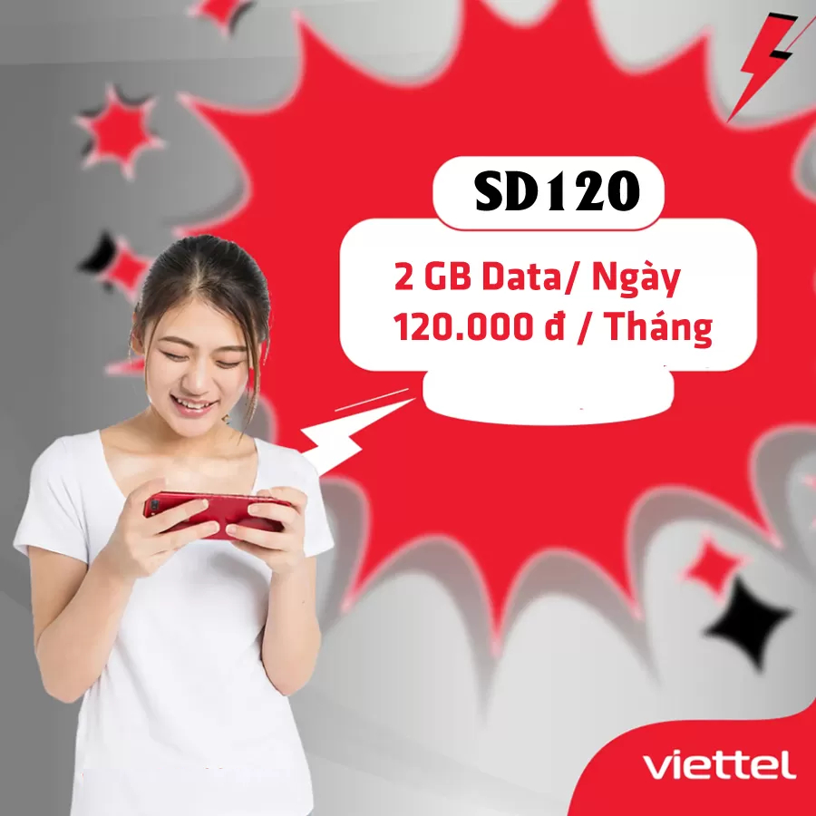 [FREE 12T] Sim 4G Viettel 12SD120 2GB/Ngày - 60GB/Tháng. Data Tốc Độ Cao - Max Băng Thông. Trọn Gói 1 Năm Không Nạp Tiền