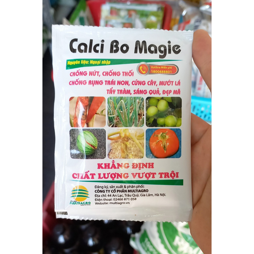 Phân bón vi lượng CANXI BO MAGIE chống thối quả, rụng quả, chống rụng hoa, kích siêu ra hoa đậu quả (gói 25ml) MULTIAGRO
