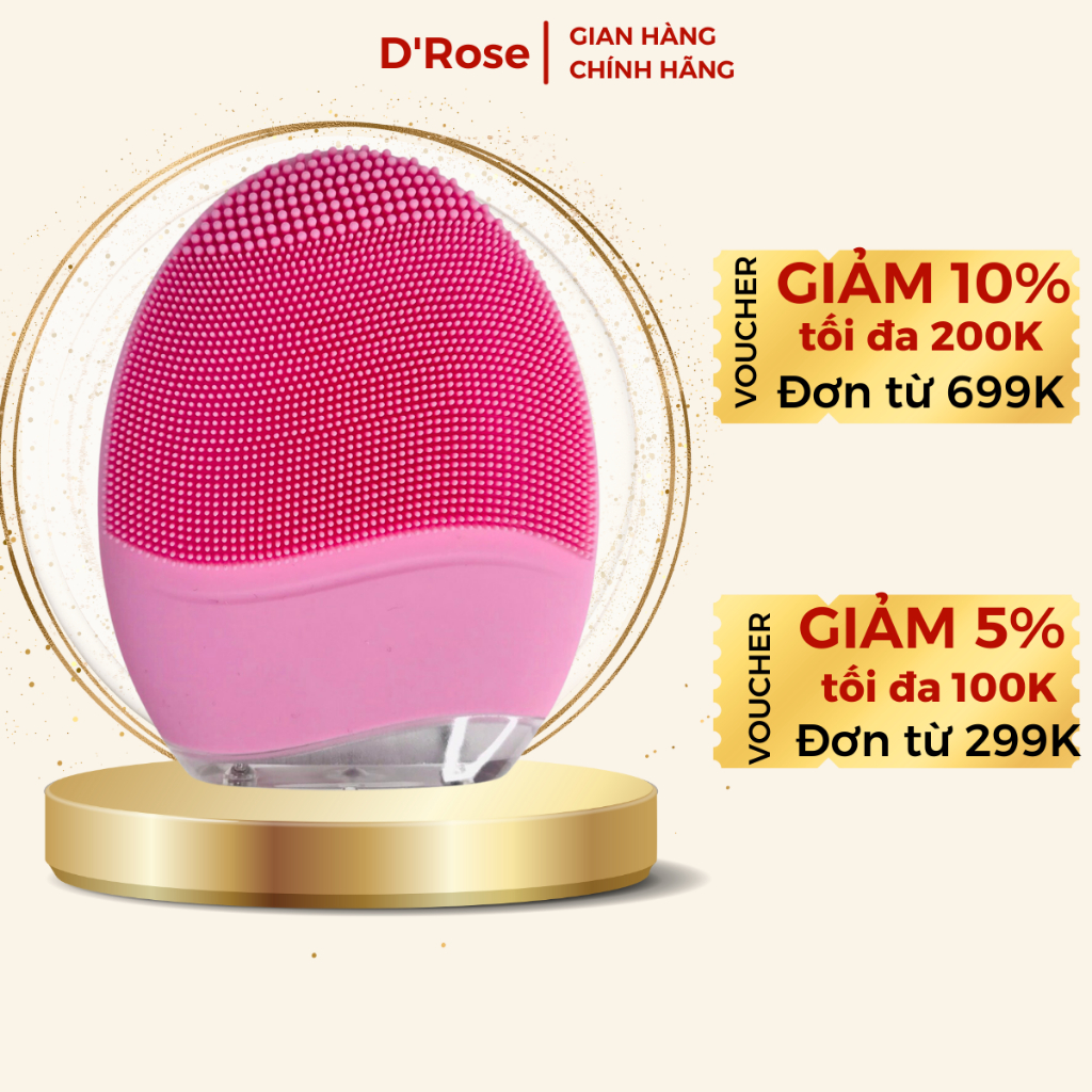 Máy rửa mặt cao cấp Ultrasonic Chính Hãng - Trẻ hóa làn da - Sạch Sâu - Chống nước - Siêu bền - DR15