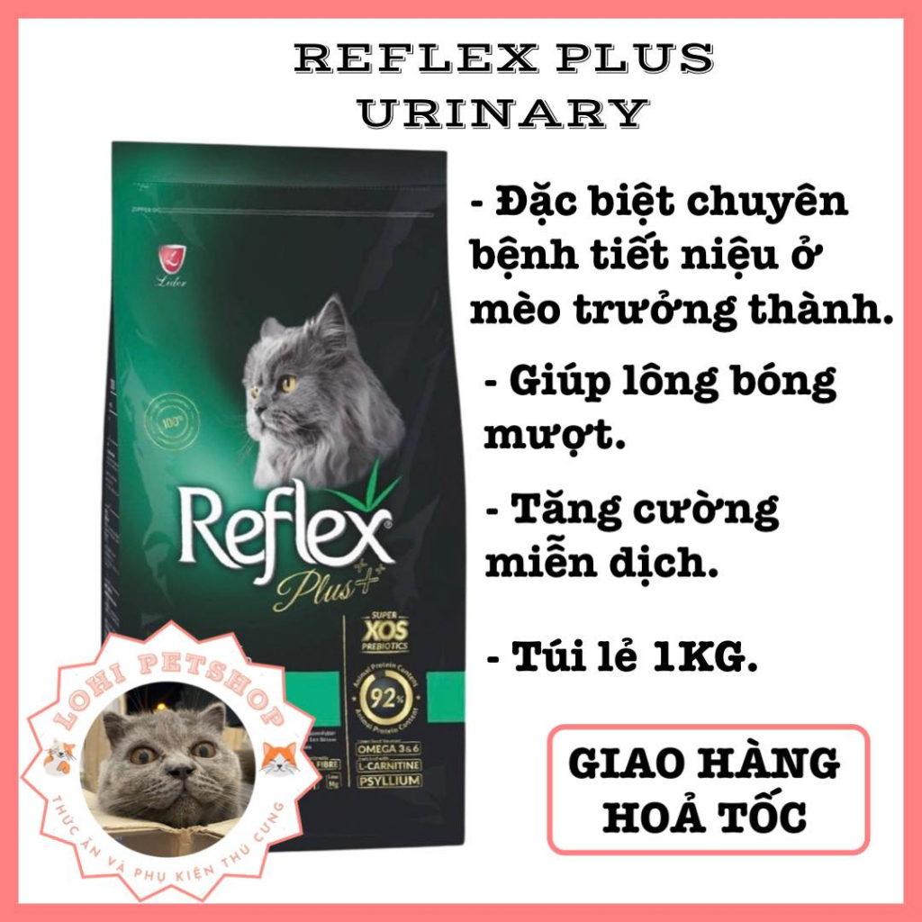 Thức ăn hạt reflex plus urinary cho mèo - túi 1kg