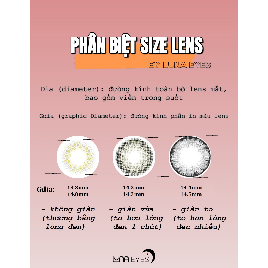 [50 Mẫu] Lens LUNA EYES (0 độ) Đủ Màu, Kính áp tròng giãn nhỏ/vừa/to, hsd 12 tháng