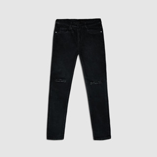 Quần jean nam rách gối màu đen LB OFFICIAL skinny jean nam trơn chất bò co giãn 4 chiều ôm dáng cực đẹp DNHQ9861