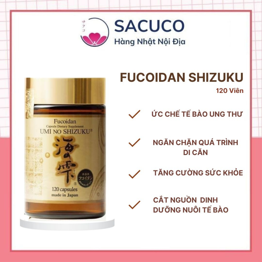 Fucoidan Vàng Umi No Shizuku Nhật Bản 120 Viên - Hàng Nội Địa