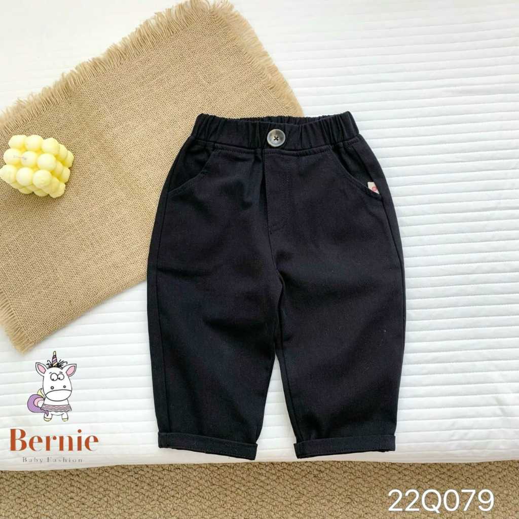Quần kaki dài bé trai đính cúc BERNIE nhiều màu cho bé đi chơi, đi học size từ 9-24Kg Shushibaby