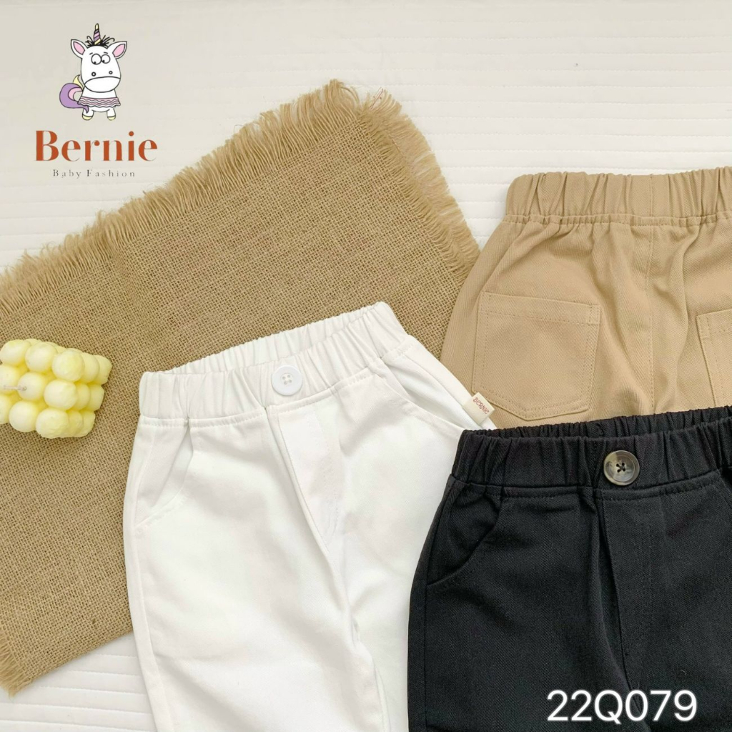 Quần kaki dài bé trai đính cúc BERNIE nhiều màu cho bé đi chơi, đi học size từ 9-24Kg Shushibaby