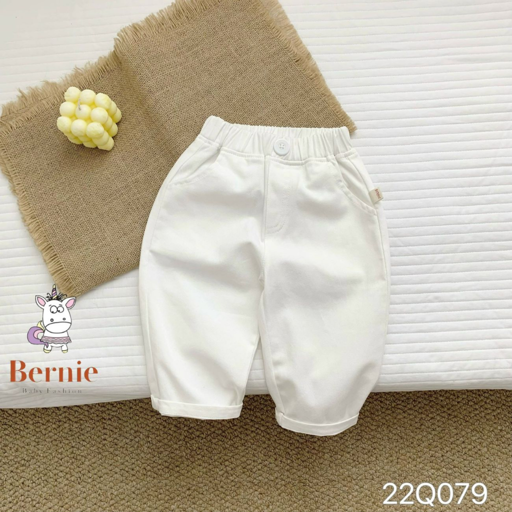 Quần kaki dài bé trai đính cúc BERNIE nhiều màu cho bé đi chơi, đi học size từ 9-24Kg Shushibaby