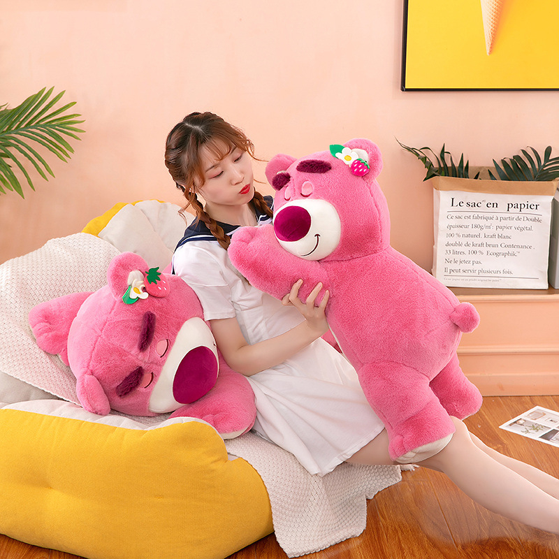 Gấu Dâu Lotso, Gấu Bông Dâu To Nằm Cute Dễ Thương EDA'S HOUSE