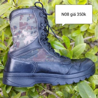 Giày cao cổ da bò cổ vải lính Hàn