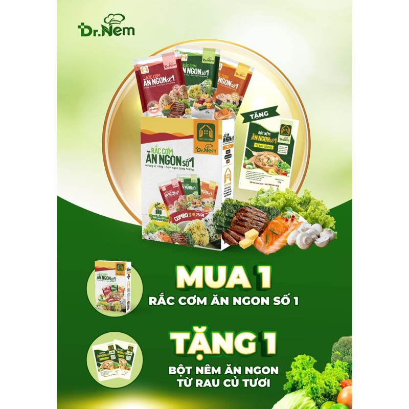 Gia Vị Rắc Cơm Ăn Ngon số 1 DR NEM -Từ nông sản tươi sạch giúp bé có một bữa ăn ngon giàu dinh dưỡng
