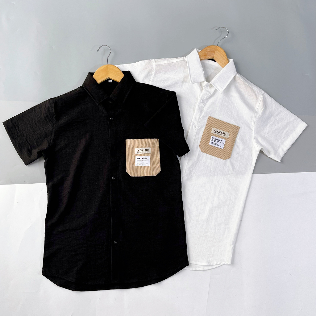 Áo sơ mi nam tay ngắn vải đũi CAO CẤP phối túi đẹp sang trong mẫu mới chuẩn shop TA
