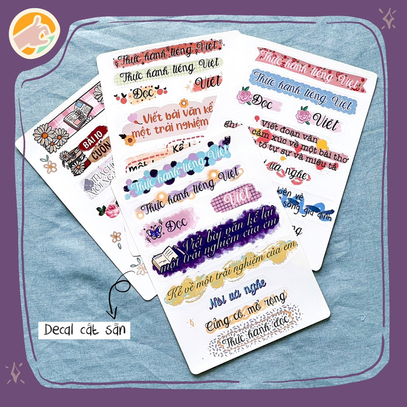 Sticker decal nhãn dán tựa bài ngữ văn lớp 6 - sách kết nối tri thức
