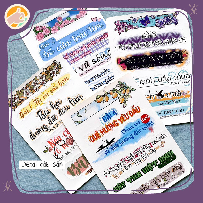 Sticker decal nhãn dán tựa bài ngữ văn lớp 6 - sách kết nối tri thức