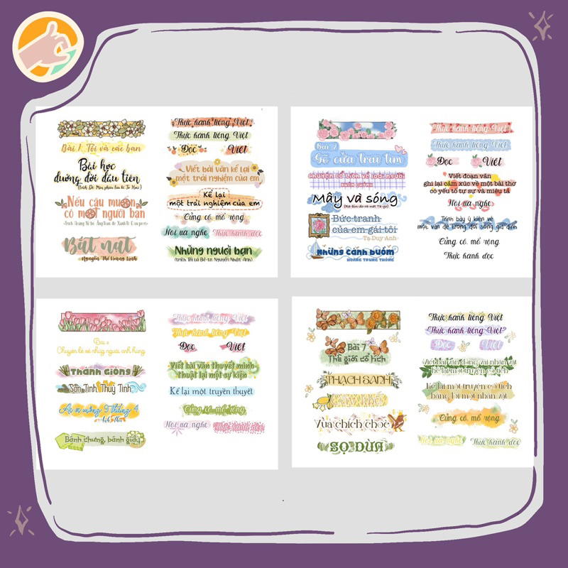 Sticker decal nhãn dán tựa bài ngữ văn lớp 6 - sách kết nối tri thức