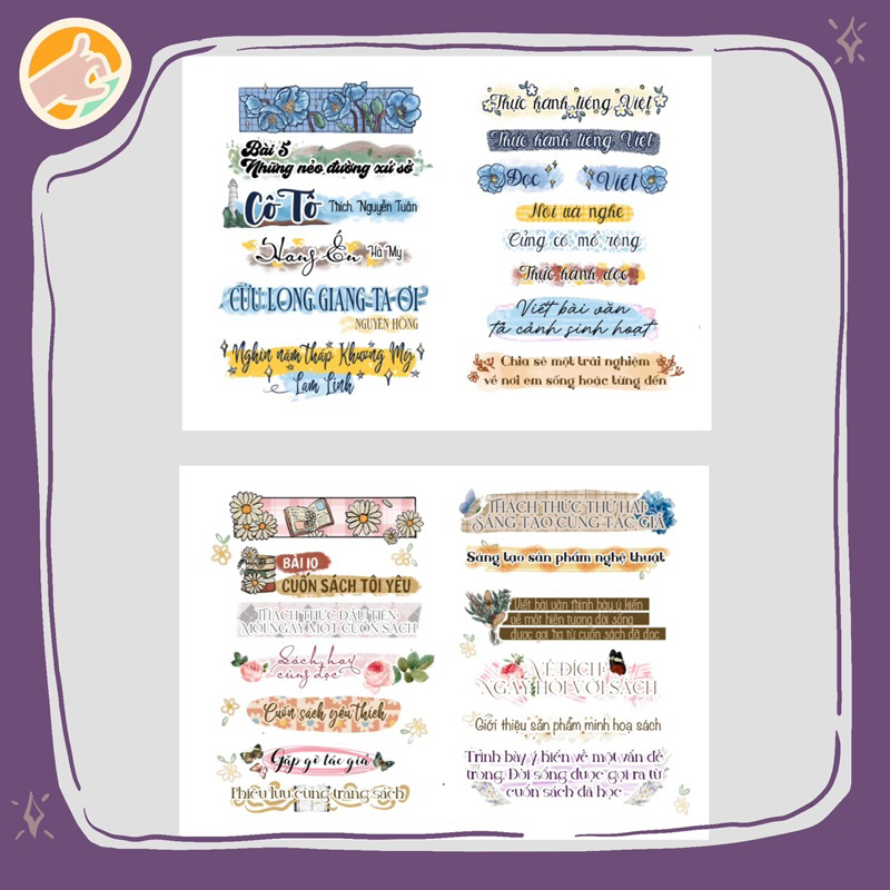 Sticker decal nhãn dán tựa bài ngữ văn lớp 6 - sách kết nối tri thức