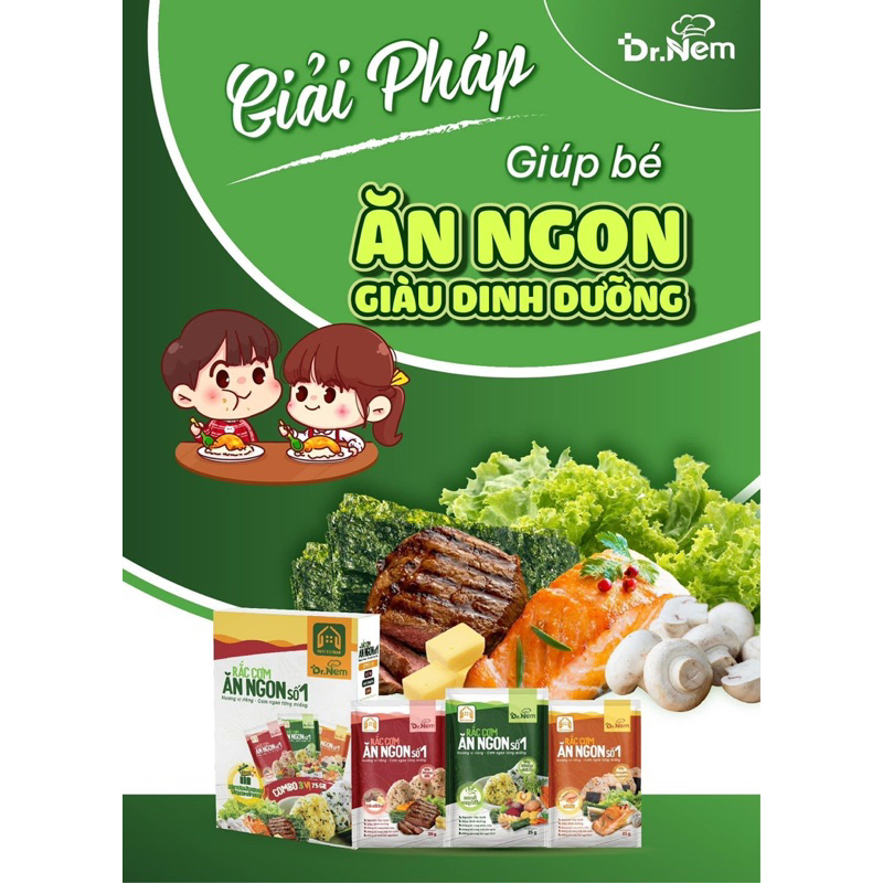 Gia Vị Rắc Cơm Ăn Ngon số 1 DR NEM -Từ nông sản tươi sạch giúp bé có một bữa ăn ngon giàu dinh dưỡng