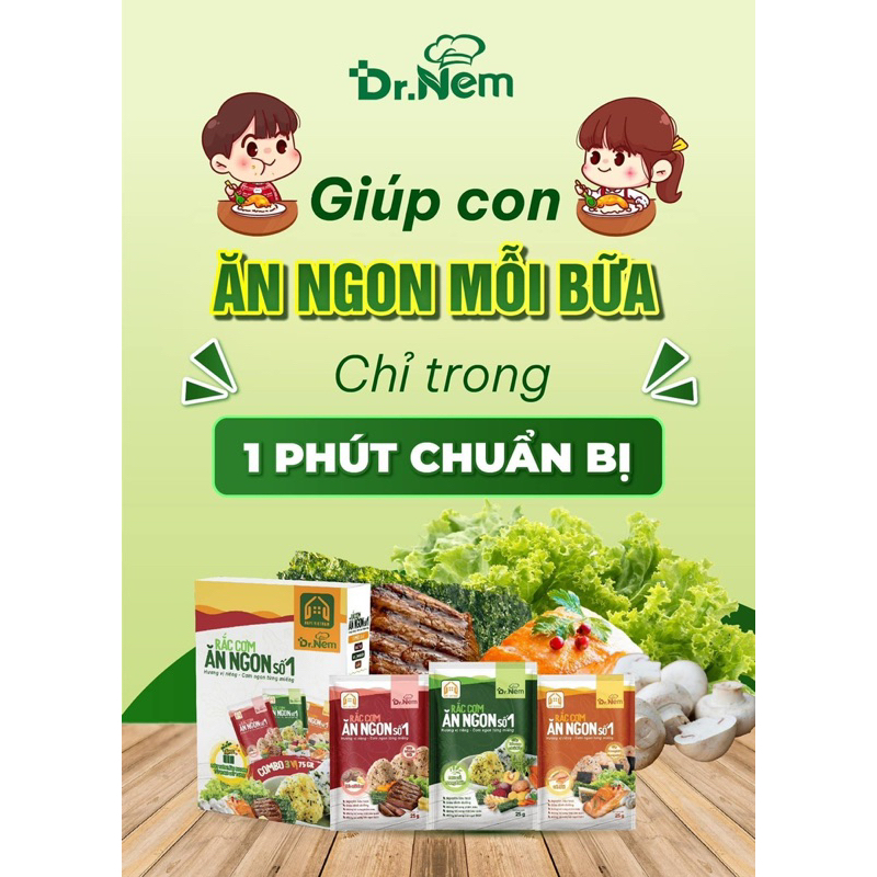 Gia Vị Rắc Cơm Ăn Ngon số 1 DR NEM -Từ nông sản tươi sạch giúp bé có một bữa ăn ngon giàu dinh dưỡng