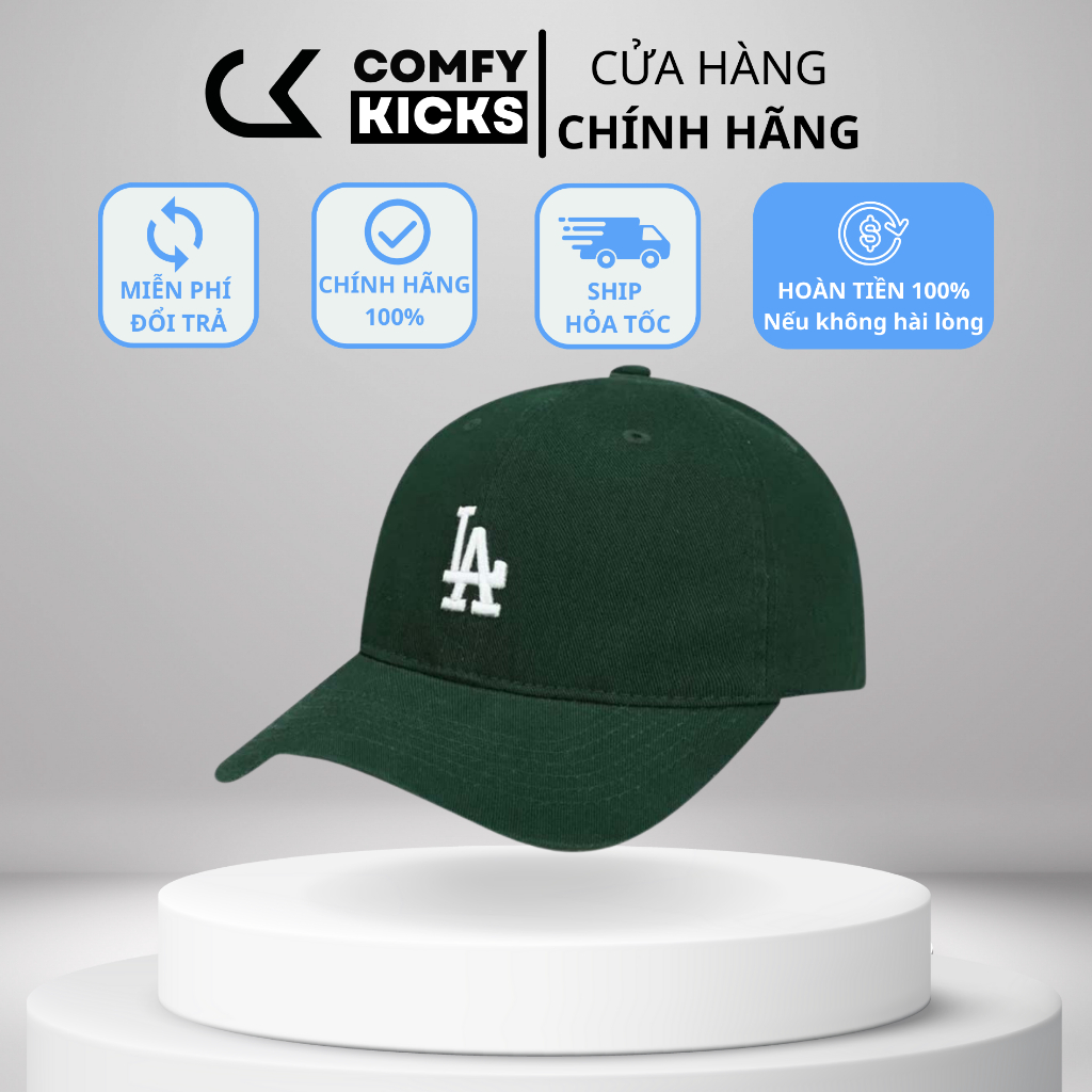 [CHÍNH HÃNG] Mũ Nón MLB Xanh Lá Logo LA Chính Hãng, phong cách Hàn Quốc nam nữ unisex