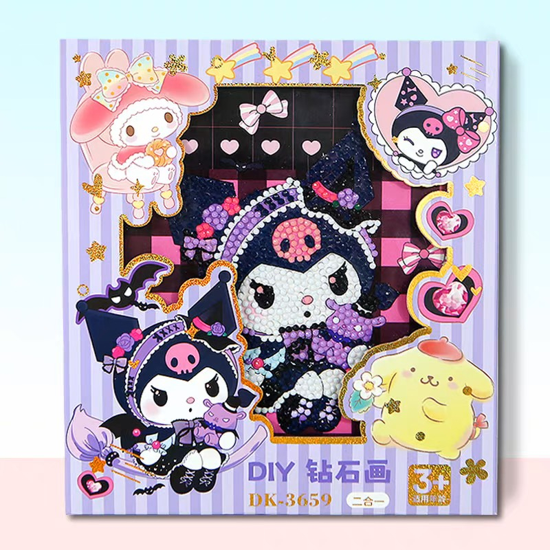 Thanh lý dọn kho Đồ chơi tranh đính đá kim cương tự làm có khung kèm phụ kiện kích thước 20x18 cm - chọn mẫu cho bé