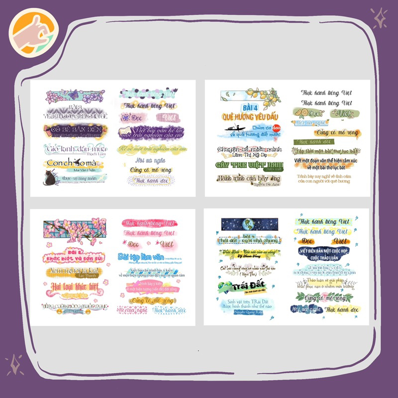 Sticker decal nhãn dán tựa bài ngữ văn lớp 6 - sách kết nối tri thức