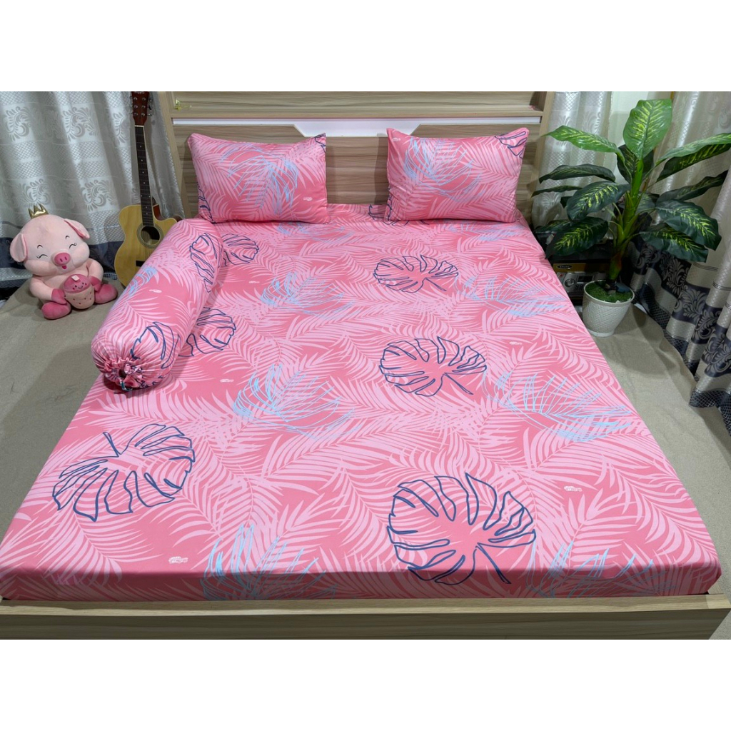 🔥GIÁ SỈ🔥 Trọn bộ 4 món ga gối thun Hàn Quốc cực mềm,mịn, hàng may cao cấp, bộ 4 món gồm 1 ga bọc bo chun, 2 vỏ nằm, 1 ôm