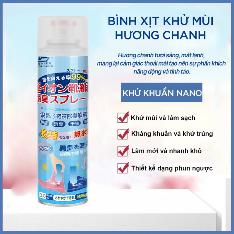Chai xịt khử mùi hôi giày dép chống hôi chân Mai Lê Sport