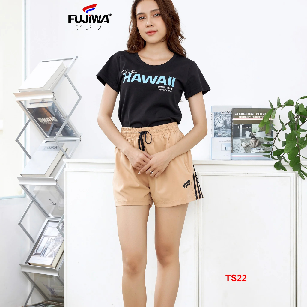 Quần Short Thun Nữ Fujiwa - TS22. Form Ống Đứng, Có Thun Co Giãn, Thoáng Mát, Không Phai Màu. Size:  S, M, L, XL