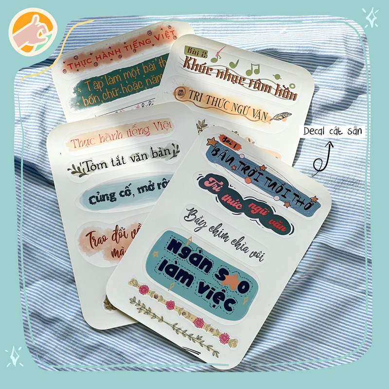 Sticker decal nhãn dán tựa bài ngữ văn lớp 7 - sách Kết nối tri thức