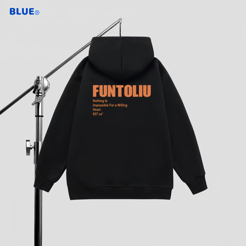 Áo Hoodie Funtoliu Brand Blue Streetwear Form Rộng Ulzzang Couple HD023