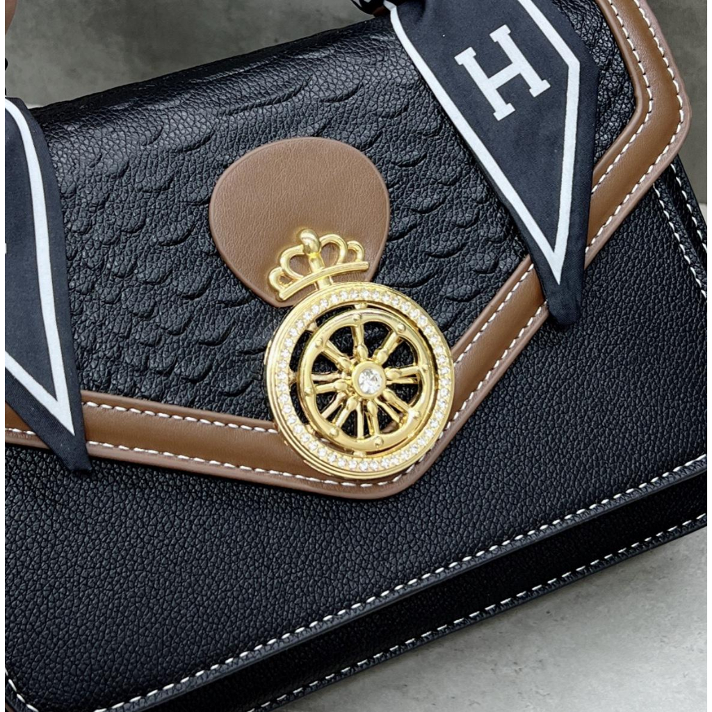 Túi xách nữ cầm tay, đeo chéo Bailinniao A14 Đen size 22