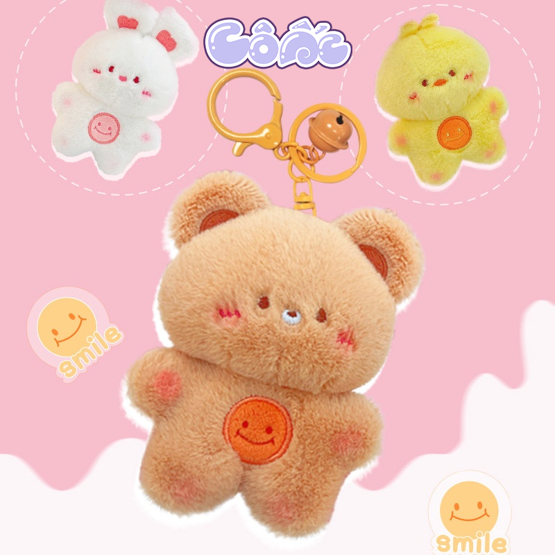 Móc Khóa Gấu Bông Nhiều Màu Có Chuông Đáng Yêu G01
