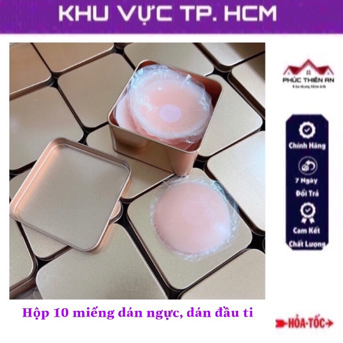 Hộp 10 miếng dán ngực, dán đầu ti chất liệu Silicon