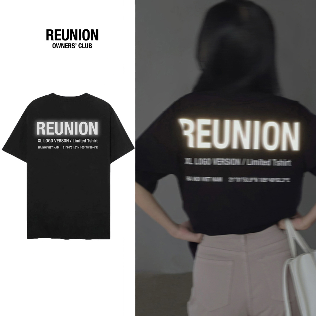 REUNION Áo Thun Logo phản quang